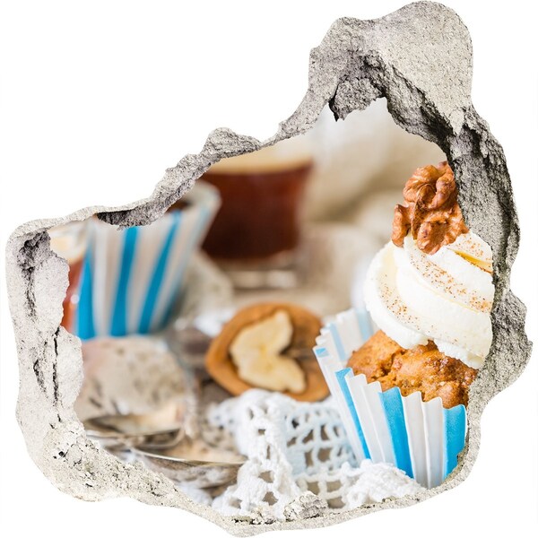 Trompe l'oeil buco nel muro Un dolce paradiso con i cupcake