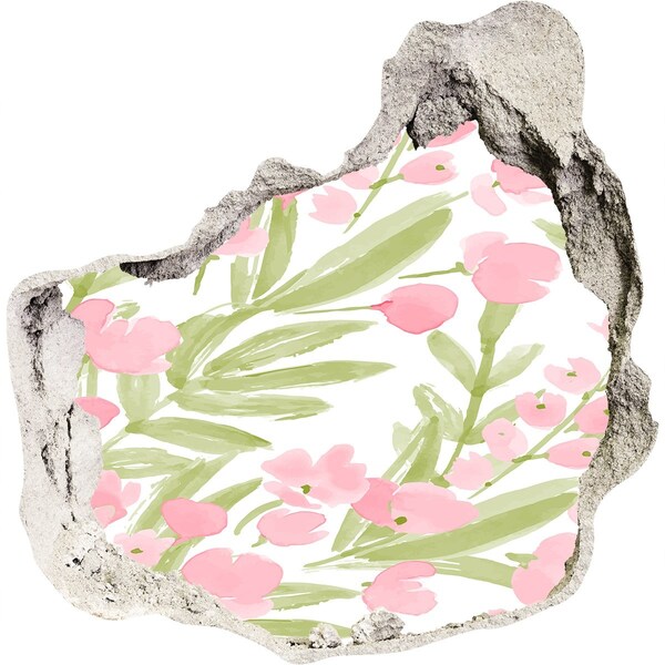 Finto buco nel muro 3D Motivo floreale nel buco nel muro