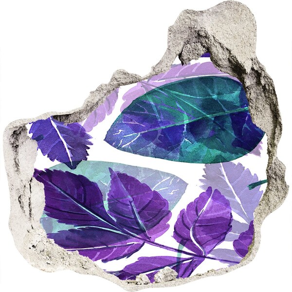 Adesivo effetto buco nel muro Foglie verdi in un buco nel muro