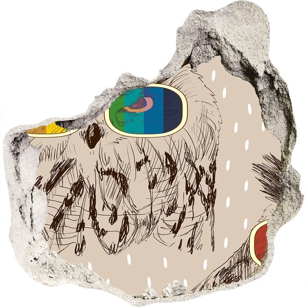 Trompe l'oeil buco nel muro Occhio di gufo in un buco nel muro