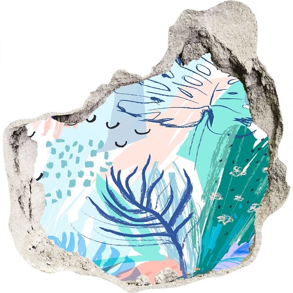 Adesivo effetto buco nel muro Paradiso tropicale dietro le mura