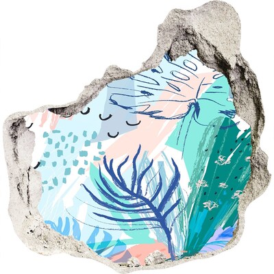 Adesivo effetto buco nel muro Paradiso tropicale dietro le mura