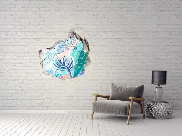 Adesivo effetto buco nel muro Paradiso tropicale dietro le mura