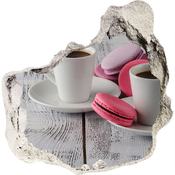 Trompe l'oeil buco nel muro Paradiso del caffè con i macarons