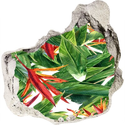 Trompe l'oeil buco nel muro Paradiso tropicale dietro le mura