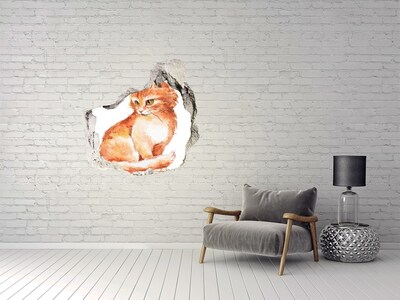 Trompe l'oeil buco nel muro Gatto in un buco nel muro