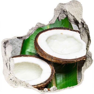 Adesivo effetto buco nel muro Tesori di noci di cocco nel cuore della giungla