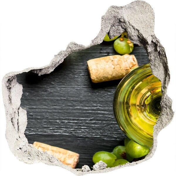 Adesivo effetto buco nel muro Vino e uva