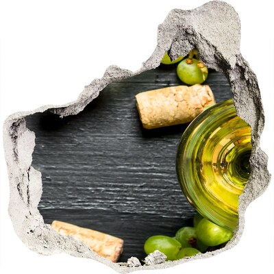 Adesivo effetto buco nel muro Vino e uva