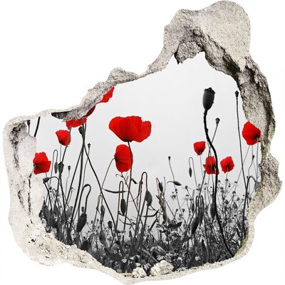 Adesivo effetto buco nel muro Fiori tra le rovine