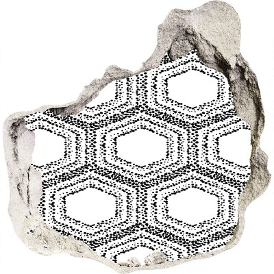 Trompe l'oeil buco nel muro Motivo geometrico sulla parete