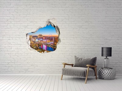 Trompe l'oeil buco nel muro Las Vegas di notte