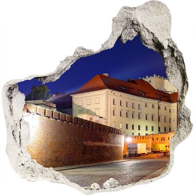 Finto buco nel muro 3D Il castello nello scenario notturno