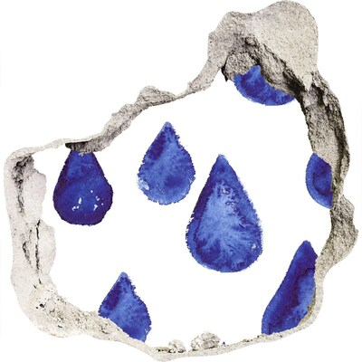 Finto buco nel muro 3D Gocce d'acqua sul muro