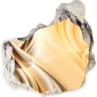 Finto buco nel muro 3D Astrazione dorata in un buco nel muro