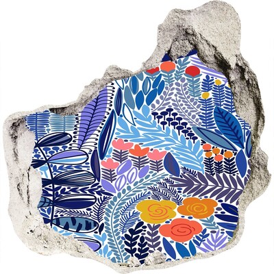 Adesivo effetto buco nel muro Giardino tropicale nascosto nel muro