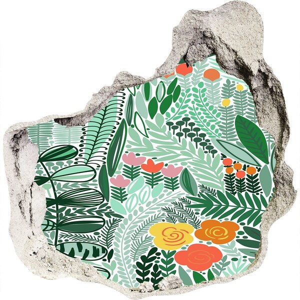 Trompe l'oeil buco nel muro Giardino fiorito 