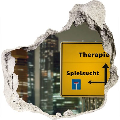 Finto buco nel muro 3D Città di notte con segnaletica terapeutica