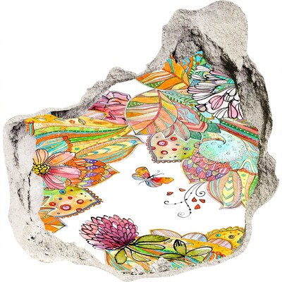 Trompe l'oeil buco nel muro Un paradiso floreale dietro le mura