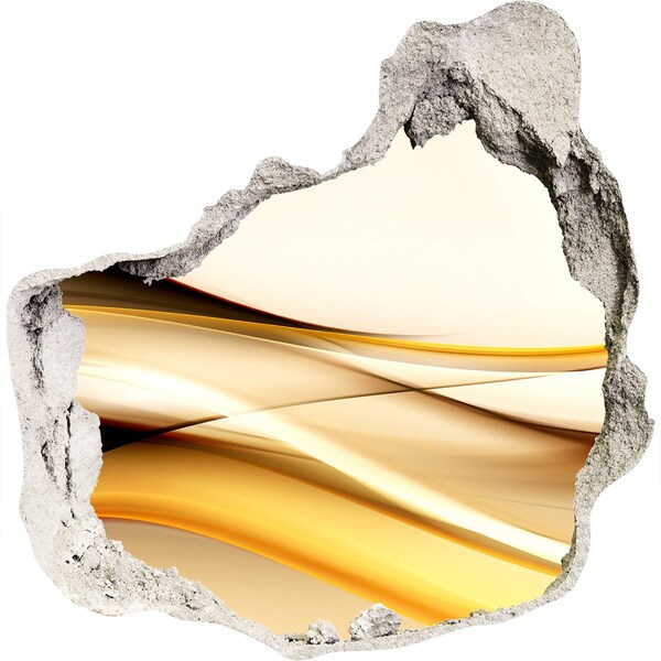 Trompe l'oeil buco nel muro Onde dorate in un buco nel muro