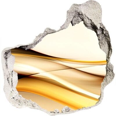 Trompe l'oeil buco nel muro Onde dorate in un buco nel muro