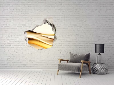 Trompe l'oeil buco nel muro Onde dorate in un buco nel muro