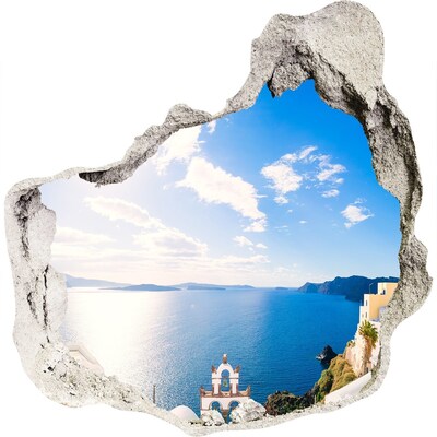 Adesivo effetto buco nel muro Vista sul mare dalla Grecia