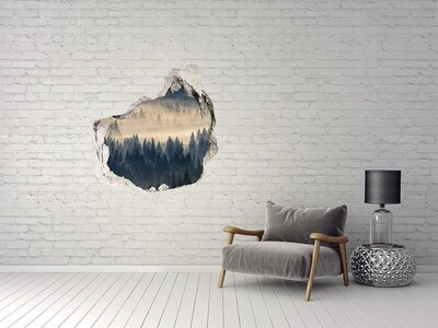 Finto buco nel muro 3D Foresta sommersa nella nebbia