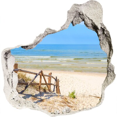 Finto buco nel muro 3D Vista della spiaggia sul mare