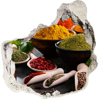 Trompe l'oeil buco nel muro Spezie colorate in cucina