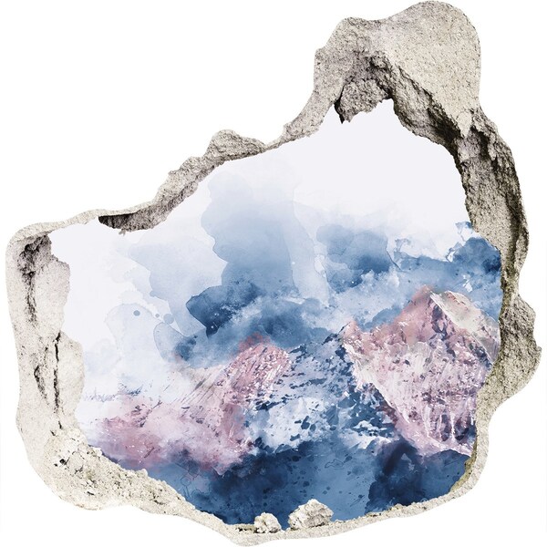 Adesivo effetto buco nel muro Paesaggio montano in una cavità nel muro