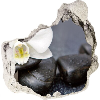 Adesivo effetto buco nel muro Fiori e pietre nella spa