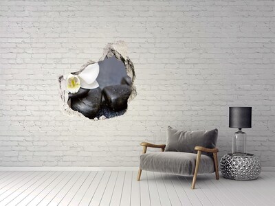 Adesivo effetto buco nel muro Fiori e pietre nella spa