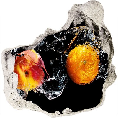 Adesivo effetto buco nel muro Esplosione fruttata in acqua