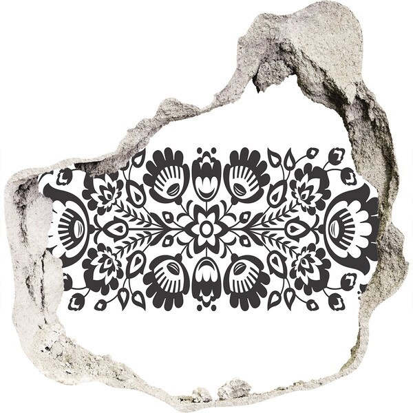 Trompe l'oeil buco nel muro Motivo floreale sulla parete