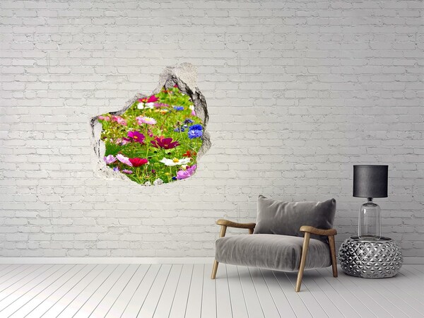Finto buco nel muro 3D Un paradiso di fiori dietro il muro