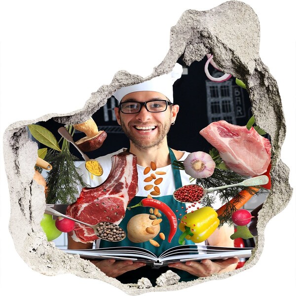 Trompe l'oeil buco nel muro Follia in cucina