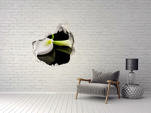 Trompe l'oeil buco nel muro Fiore nel cemento