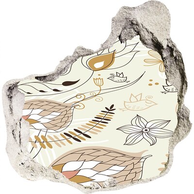 Finto buco nel muro 3D Uccelli primaverili in giardino