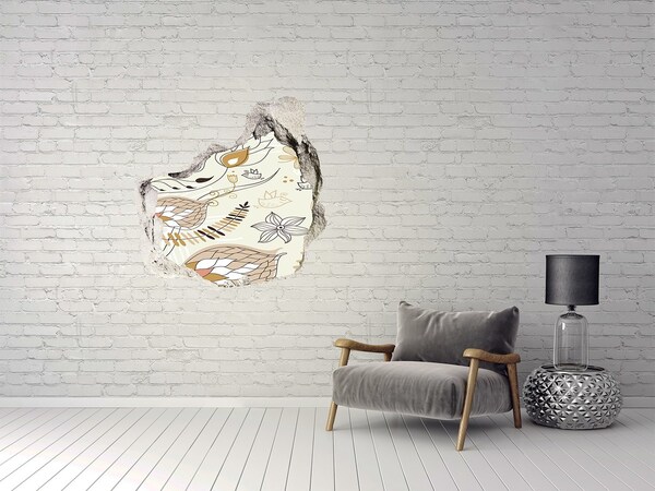 Finto buco nel muro 3D Uccelli primaverili in giardino