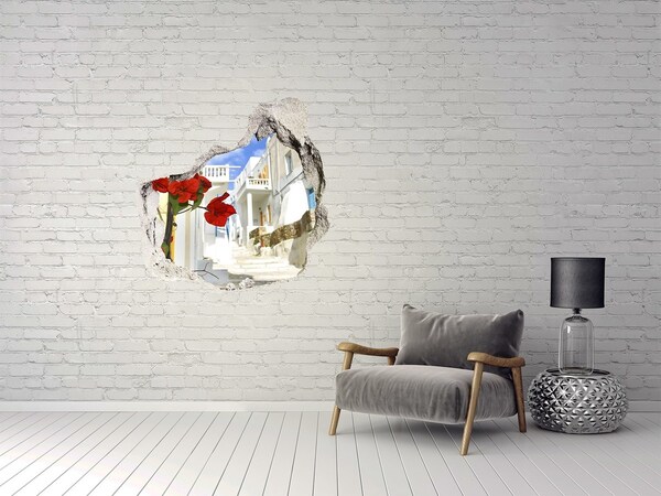 Adesivo effetto buco nel muro Le affascinanti strade della Grecia