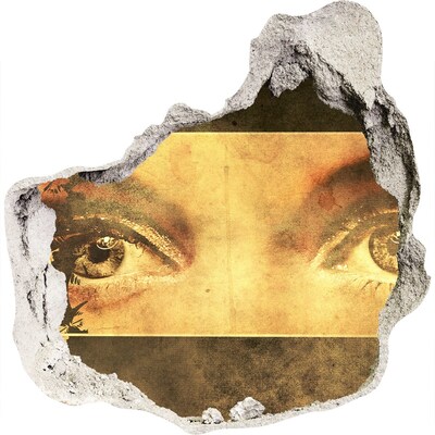 Trompe l'oeil buco nel muro Occhi da dietro il muro