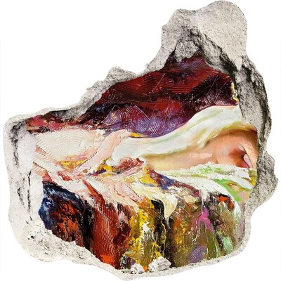 Trompe l'oeil buco nel muro Paesaggio montano pittoresco