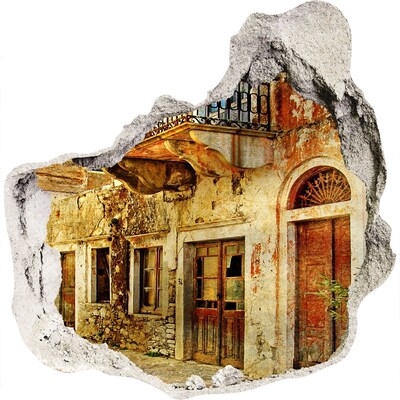 Adesivo effetto buco nel muro Una casa in rovina in un contesto pittoresco