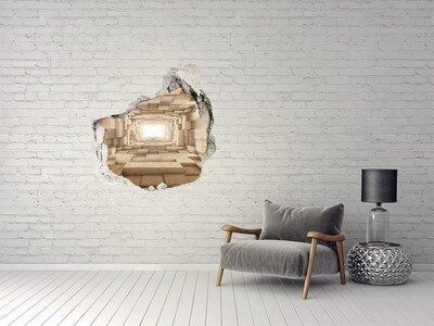 Trompe l'oeil buco nel muro Labirinto di legno nel muro