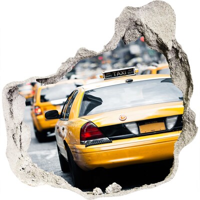 Trompe l'oeil buco nel muro Taxi di New York in azione