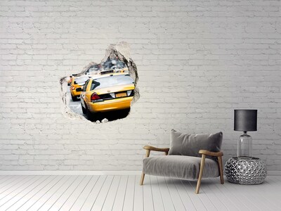 Trompe l'oeil buco nel muro Taxi di New York in azione