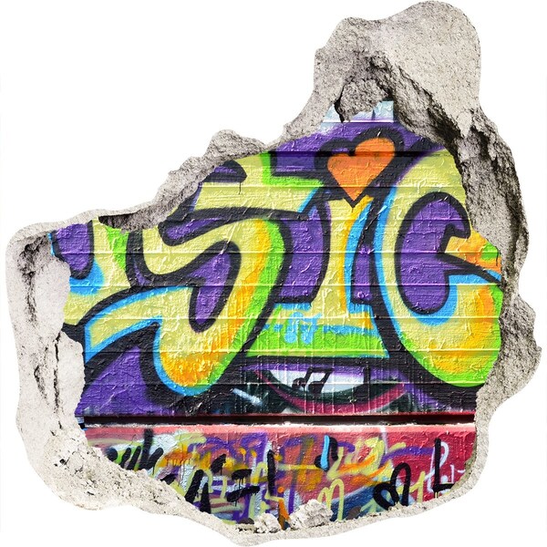 Trompe l'oeil buco nel muro Graffiti su un muro danneggiato