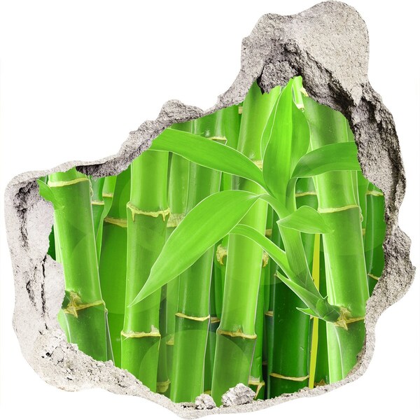 Adesivo effetto buco nel muro Foresta di bambù verde