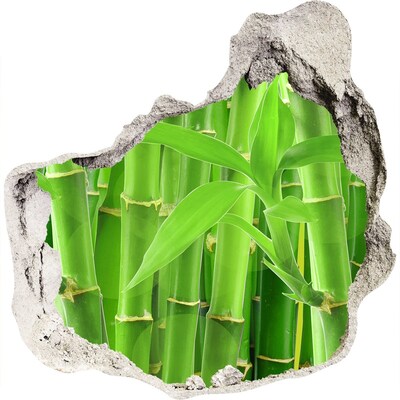 Adesivo effetto buco nel muro Foresta di bambù verde